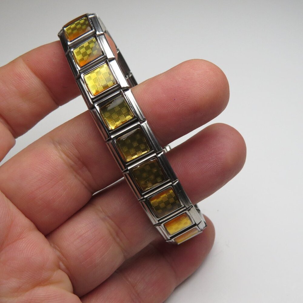 Men's St. Steel & 18k plated Elastic Bracelet